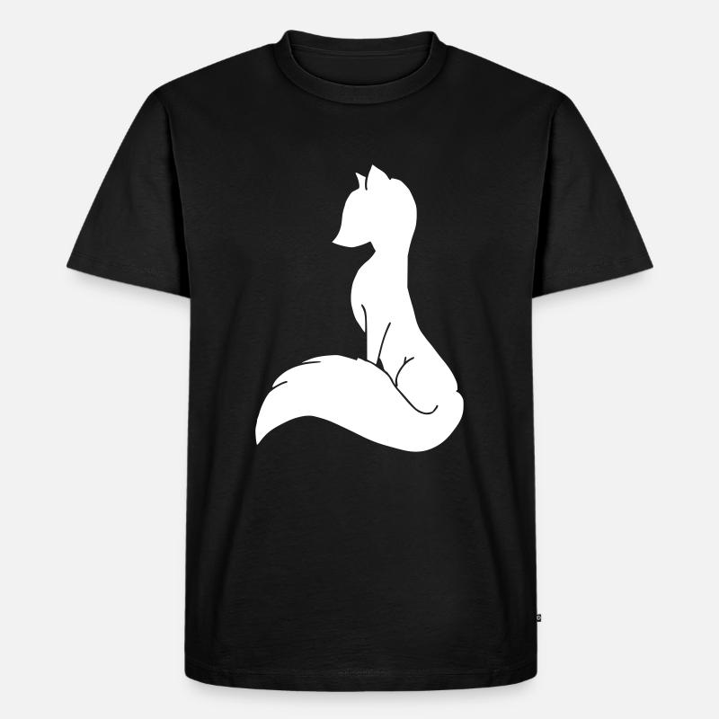 Fuchs Füchsin Silhouette Waldgeist Geschenk - Männer Premium Bio T-Shirt - Schwarz