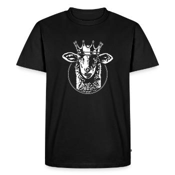 SHEEP with crown funny sheep Wilsign's shepherd - Men's Premium Organic T-Shirt - black - Front - Nico (187cm)