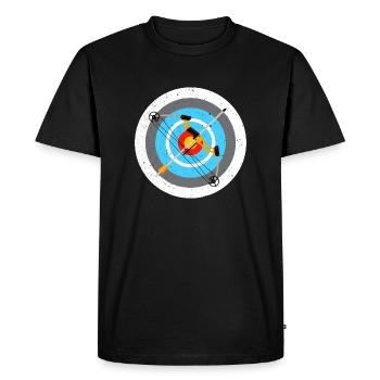 archery board and bow Design for a archery fan - Men's Premium Organic T-Shirt - black - Front - Nico (187cm)