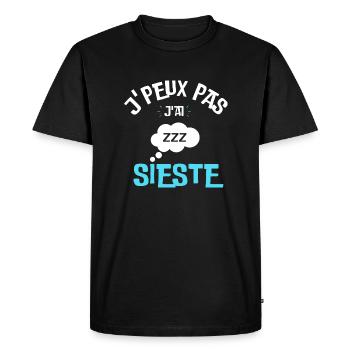 Humour | J'peux pas j'ai sieste - T-shirt Premium bio Homme - noir - Devant - Nico (187cm)