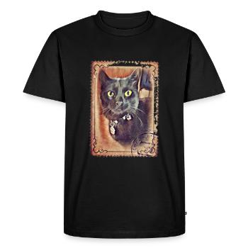 chat noir, notre chéri, Minya 03 - T-shirt Premium bio Homme - noir - Devant - Nico (187cm)