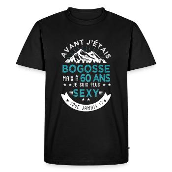 60 ans anniversaire homme pour amoureux - T-shirt Premium bio Homme - noir - Devant - Nico (187cm)