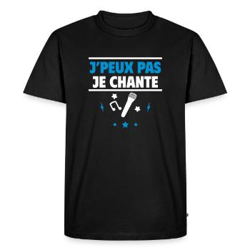 je chante,toujours en musique,chanteuse,chanteur - T-shirt Premium bio Homme - noir - Devant - Nico (187cm)
