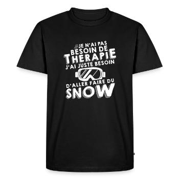Thérapie snow Snowboard - T-shirt Premium bio Homme - noir - Devant - Nico (187cm)