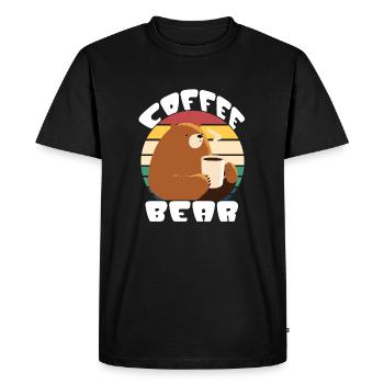 L’ours du café, ce café est fort comme un ours - T-shirt Premium bio Homme - noir - Devant - Nico (187cm)