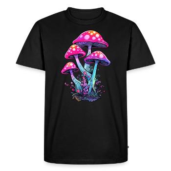 EDM Festival Trippy Forest - Men's Premium Organic T-Shirt - black - Front - Nico (187cm)