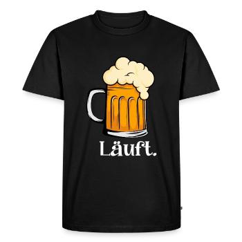 Runs Beer - Men's Premium Organic T-Shirt - black - Front - Nico (187cm)