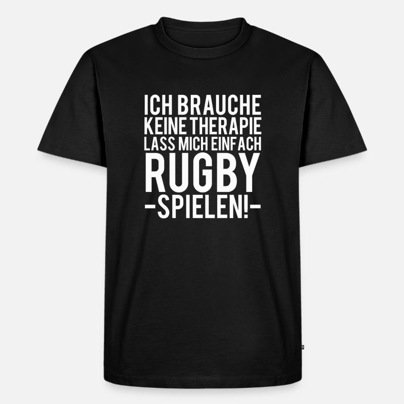 Rugby - Männer Premium Bio T-Shirt - Schwarz