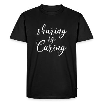 Sharing is caring saying sharing is vertowrtung - Men's Premium Organic T-Shirt - black - Front - Nico (187cm)