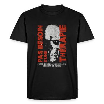 Métalleux , Pas Besoin de Thérapie - Heavy Métal - T-shirt Premium bio Homme - noir - Devant - Nico (187cm)