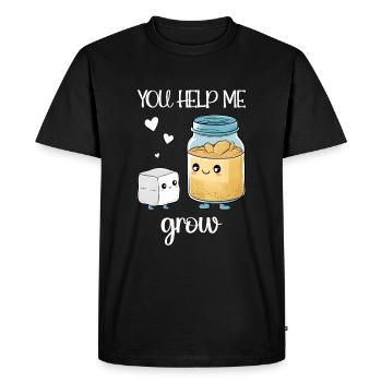 Vous m’aidez à faire pousser une chimie mignonne de sucre et de levure - T-shirt Premium bio Homme - noir - Devant - Nico (187cm)