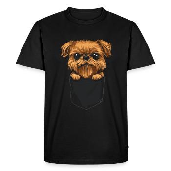 Dog Owner Puppy Dog Lover Brussels Griffon - Men's Premium Organic T-Shirt - black - Front - Nico (187cm)