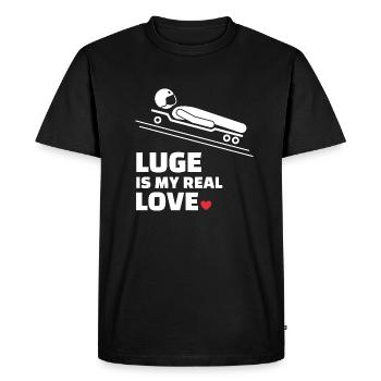 I love luge - Men's Premium Organic T-Shirt - black - Front - Nico (187cm)