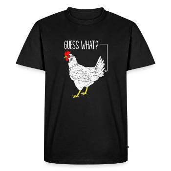 Devinez quoi ?? Poulet poulet amusant - T-shirt Premium bio Homme - noir - Devant - Nico (187cm)
