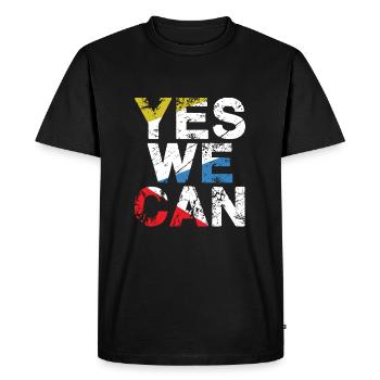 Yes we can - Men's Premium Organic T-Shirt - black - Front - Nico (187cm)