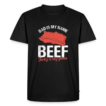 Papa est mon nom Beef Jerky est mon jeu déshydraté - T-shirt Premium bio Homme - noir - Devant - Nico (187cm)