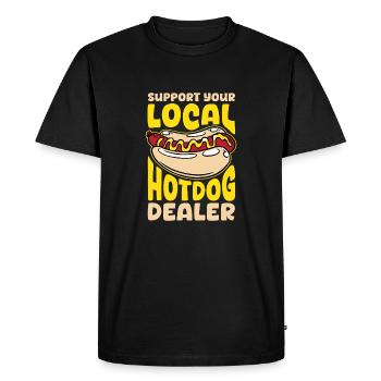 support your local hotdog dealer Design - Men's Premium Organic T-Shirt - black - Front - Nico (187cm)