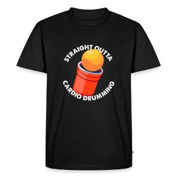 Conception de batterie cardio Straight Outta - T-shirt Premium bio Homme - noir - Devant - Nico (187cm)