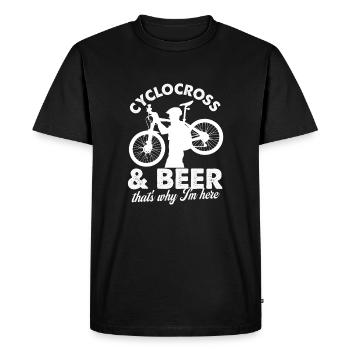 Cyclo-cross et design pour amateurs de bière - T-shirt Premium bio Homme - noir - Devant - Nico (187cm)