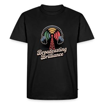 Broadcasting Brilliance Retro Design - Men's Premium Organic T-Shirt - black - Front - Nico (187cm)
