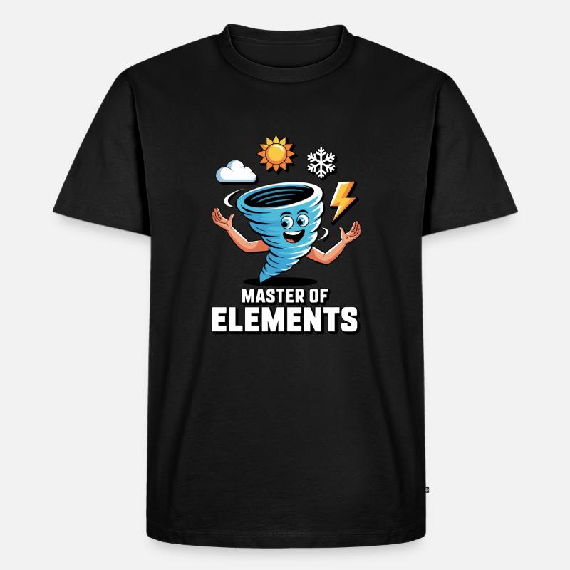 Master of Elements Cartoon Design - Männer Premium Bio T-Shirt - Schwarz