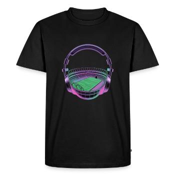 Headphones Stadium Design - Men's Premium Organic T-Shirt - black - Front - Nico (187cm)