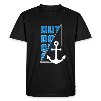 Au bord de la mer - T-shirt Premium bio Homme - noir - Devant - Nico (187cm)