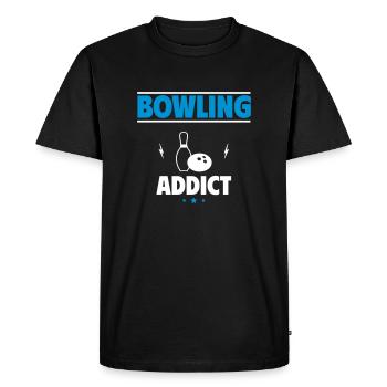 Accro au bowling - T-shirt Premium bio Homme - noir - Devant - Nico (187cm)