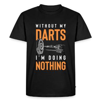 Dart drôle de dicton - T-shirt Premium bio Homme - noir - Devant - Nico (187cm)