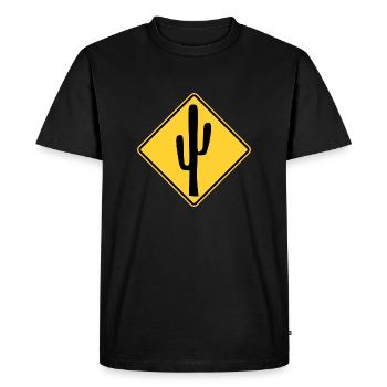 Arrêt de panneau de signalisation de cactus - T-shirt Premium bio Homme - noir - Devant - Nico (187cm)