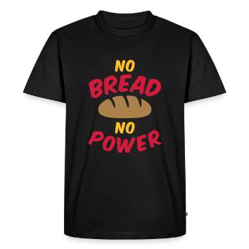 Pas de pain, pas de pouvoir - T-shirt Premium bio Homme - noir - Devant - Nico (187cm)