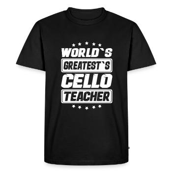 Professeur de violoncelle Professeur de violoncelle Professeur de violon - T-shirt Premium bio Homme - noir - Devant - Nico (187cm)