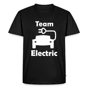 Équipe électrique - T-shirt Premium bio Homme - noir - Devant - Nico (187cm)