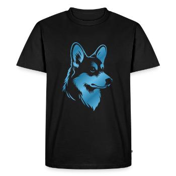 Corgi Drawing Dog Head - Men's Premium Organic T-Shirt - black - Front - Nico (187cm)