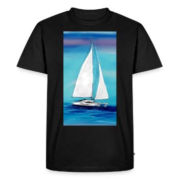 Les marins adorent le catamaran Catamaran Waves Wind - T-shirt Premium bio Homme - noir - Devant - Nico (187cm)