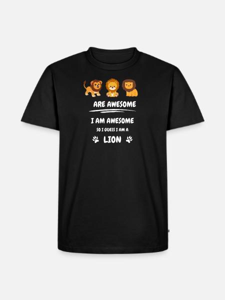 Süßes Löwendesign - Männer Premium Bio T-Shirt - Schwarz