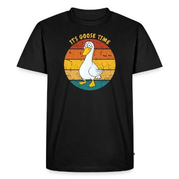 L’heure de l’oie - T-shirt Premium bio Homme - noir - Devant - Nico (187cm)