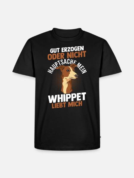 Hund Whippet - Männer Premium Bio T-Shirt - Schwarz