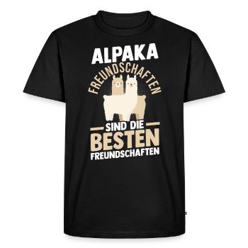Alpaga - T-shirt Premium bio Homme - noir - Devant - Nico (187cm)