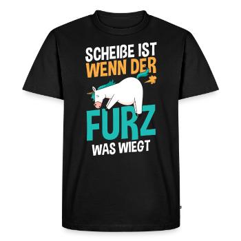 Shit Is When The Fart Weighs What - Men's Premium Organic T-Shirt - black - Front - Nico (187cm)