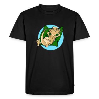 Dragon barbu cool sur l'oreiller reptile reptile - T-shirt Premium bio Homme - noir - Devant - Nico (187cm)