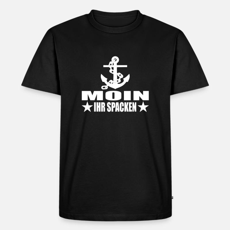 Moin - Männer Premium Bio T-Shirt - Schwarz