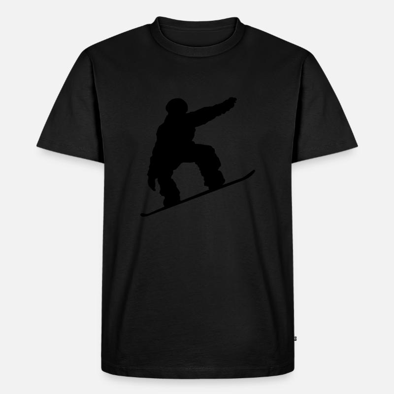 Snowboarder, Snowboarding - Männer Premium Bio T-Shirt - Schwarz