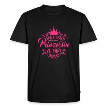Just tell me Princess! Crown - gift - Men's Premium Organic T-Shirt - black - Front - Nico (187cm)