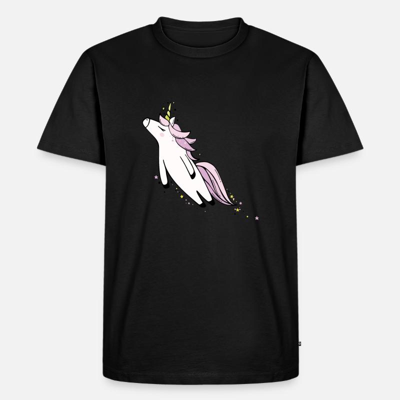 Fliegendes Einhorn - Männer Premium Bio T-Shirt - Schwarz