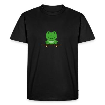 Grenouille verte sur skate bike animal drôle pour les patineurs - T-shirt Premium bio Homme - noir - Devant - Nico (187cm)