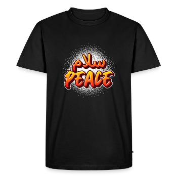 Salaam Peace Arabic Graffiti - Men's Premium Organic T-Shirt - black - Front - Nico (187cm)