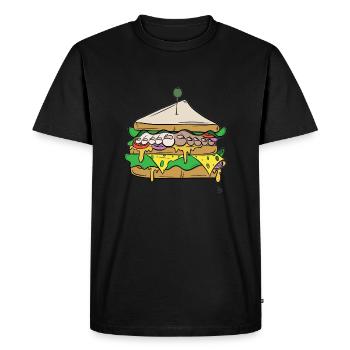Foot sandwich - Men's Premium Organic T-Shirt - black - Front - Nico (187cm)
