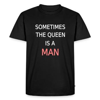 Queen Man King Funny Cool Love Kings - Men's Premium Organic T-Shirt - black - Front - Nico (187cm)