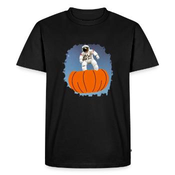 Astronaute monte Pumpkin Halloween Party Space - T-shirt Premium bio Homme - noir - Devant - Nico (187cm)